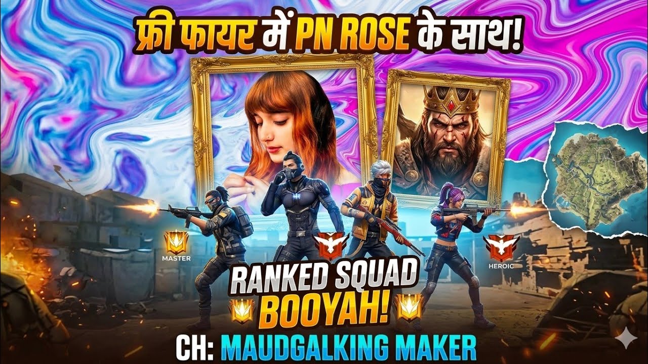 PN ROSE Shocked 💥 My Squad Carried PN ROSE in Ranked Game! MaudgalKingMaker#pnrose #viral #trending 