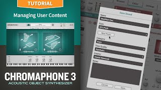 Video thumbnail for Managing user content with the Chromaphone 3 acoustic object synthesizer plug-in by Applied Acoustics Systems