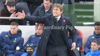 Antonio Conte Bench Reaction 1st-half Spurs vs Leeds United 20211121