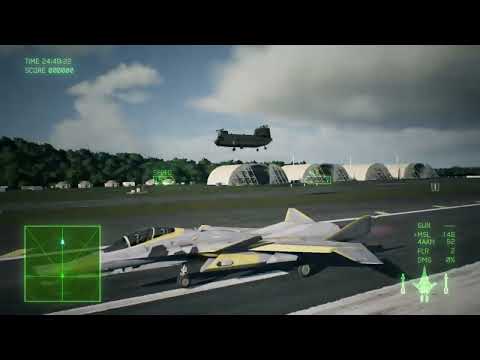 X-02S Strike Wyvern with Prototype Skin vs Enemy Fighters -- ACE COMBAT 7