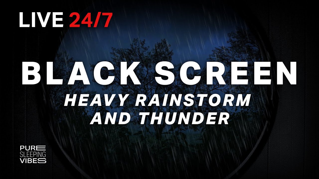 🔴 Powerful Rain and Thunder Sounds for Sleeping | Black Screen Rainstorm - Sleep Sounds