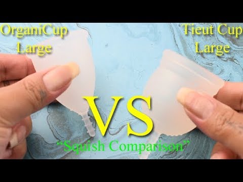 OrganiCup vs Tieut Cup LARGE - Menstrual Cup Comparison "Squish"
