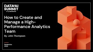 How to Create and Manage a High-Performance Analytics Team