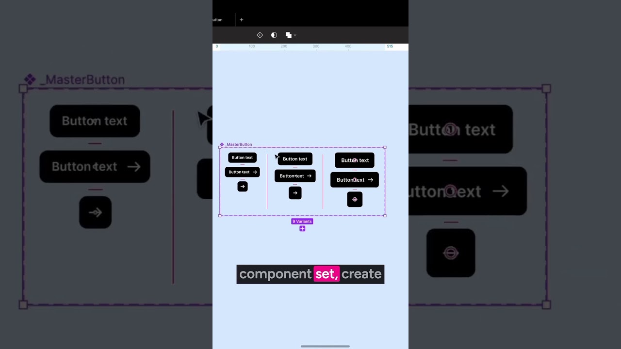 ⚡ How to create button using master component in Figma