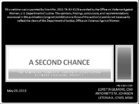 Reentry #2    A Second Chance The KDVA Reentry Coaching Project