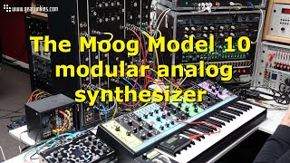 Video thumbnail for The Moog Model 10 modular synthesizer explained and sound demo by Gearjunkies
