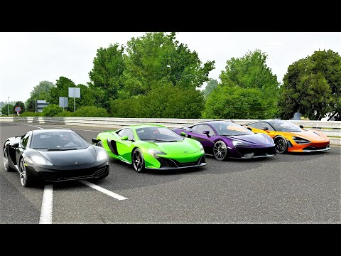 Forza 7 Drag race: McLaren 12C (640hp) vs McLaren 650S (771hp) vs McLaren 570S 666hp vs McLaren 720S