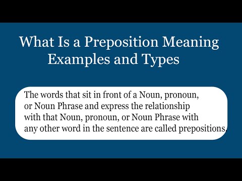 Preposition কাকে বলে