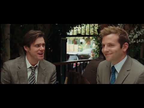 Yes Man official trailer thumbnail with Jim Carrey falling backwards in midair over Los Angeles