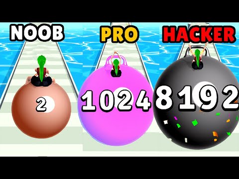 Noob vs Pro vs Hacker in Yoga Ball Run