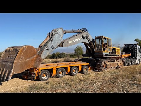 Loading And Transporting The Volvo EC650 Excavator With Goldhofer Trailer - Fasoulas Heavy Transport
