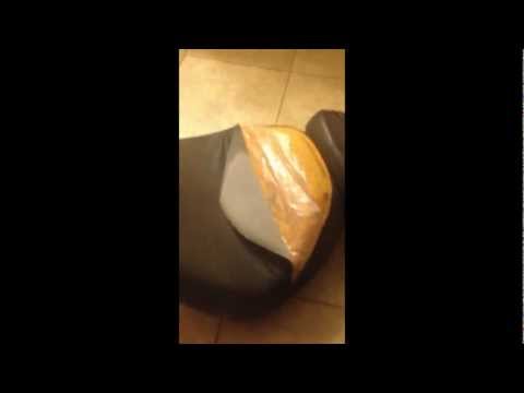Recovering a worn Harley Davidson motorcycle seat