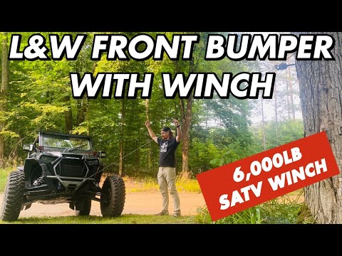 L&W Front Bumper With SuperATV 6,000lb Winch On RZR Turbo S | Plus Aftermarket Assassin Pro XP Helix