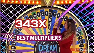 Dream catcher Big win!!7x multiplier 343x!!