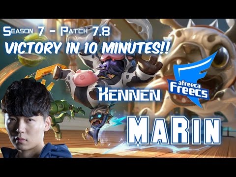 AFs MaRin KENNEN vs GRAGAS Top - Patch 7.8 KR Ranked