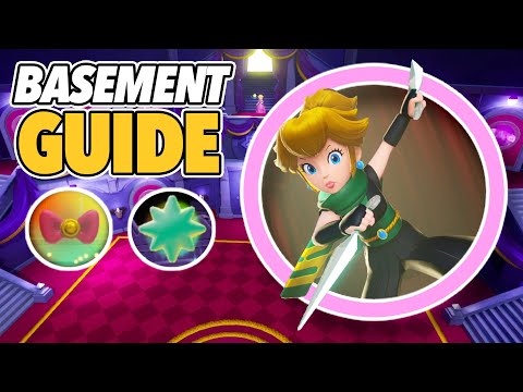All Sparkle Gems & Ribbons in the Basement (Princess Peach: Showtime! 100% Collectibles Guide)