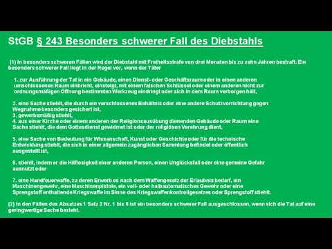 § 243 StGB Besonders schwerer Fall des Diebstahls, Sachkunde 34a