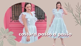 COMO COSTURAR VESTIDO TRÊS MARIAS -costurando vestido passo a passo -aula de costura para iniciantes