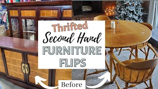 ⭐THRIFTED SECOND HAND FURNITURE FLIPS - EASILY REFINISH A VINTAGE TABLE AND CHINA CABINET - RE-USE