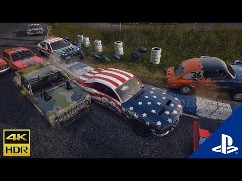 Wreckfest PS5 4K Gameplay - Career Mode - Fire rock raceway ( No Commentary )