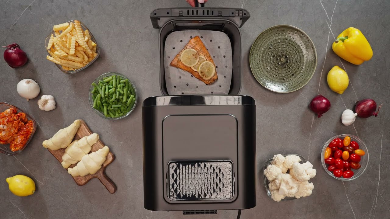 Friteuză cu aer cald și aburi / Air fryer, PRIME, 1700 W, 6 L, 12 programe, încălzire dublă=
