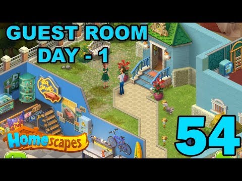 HOMESCAPES STORY WALKTHROUGH - GUEST ROOM - DAY 1 - GAMEPLAY - #54