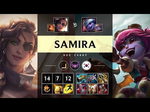 Samira ADC vs Tristana: Triple Kill, Rampage - KR Master Patch 25.S1.1