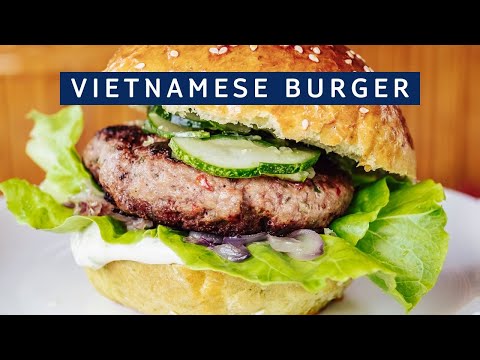 Recipe for Vietnamese burger with green bun