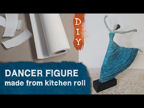 Modeling a dancer from wire and kitchen paper - Paper Mache DIY