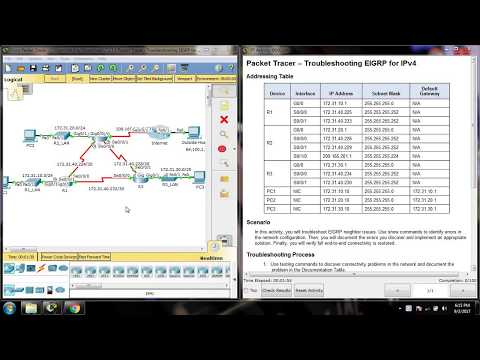 7.2.3.5 Troubleshoot EIGRP for IPv4 in Packet Tracer for Beginners