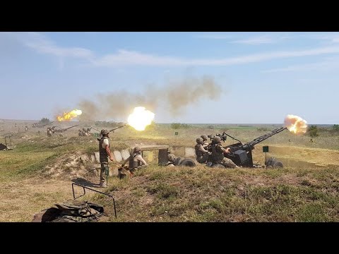 Rafale de foc la Capu Midia! Tragere cu Bateria de tunuri AA din Batalionul 468 Apărare AA Trotuș