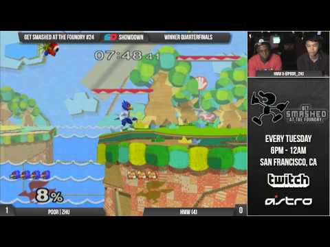 Get Smashed at the Foundry #24 - Winner Quarters: POOR|Zhu (Falco) vs HMW (Falco)