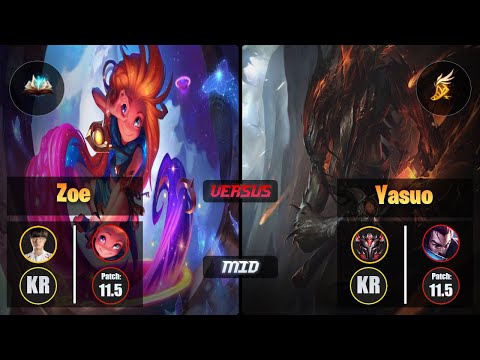 Faker ZOE (Mid) [Unsealed Spellbook] VS YASUO - Grandmaster KR Patch 11.5