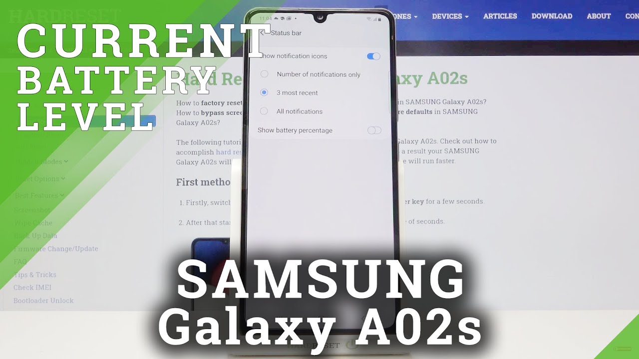 How to Enable Battery Percentage on SAMSUNG Galaxy A02s – Battery Settings