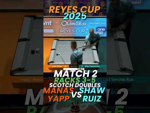 Reyes Cup 2025 Match 2- Racks 3-5 Manas \ Yapp vs Shaw \ Ruiz #ppsn #9ball #9ballpool #reyescup