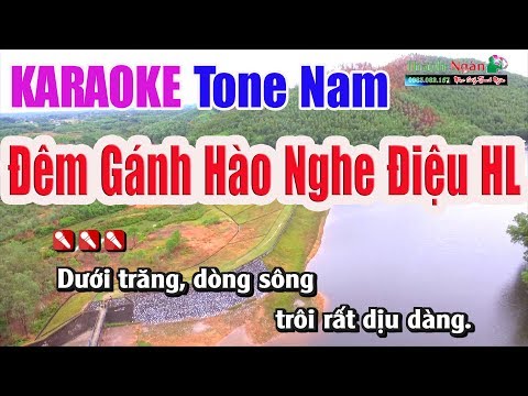 Đêm Gánh Hào Nghe Điệu Hoài Lang | Karaoke Tone Nam - Nhạc Sống Thnah Ngân