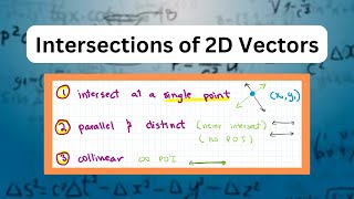 Download the video "How Lines Intersect in 2D (1 Intersection, Parallel & Coincident Vectors) & Examples #maths #vectors"