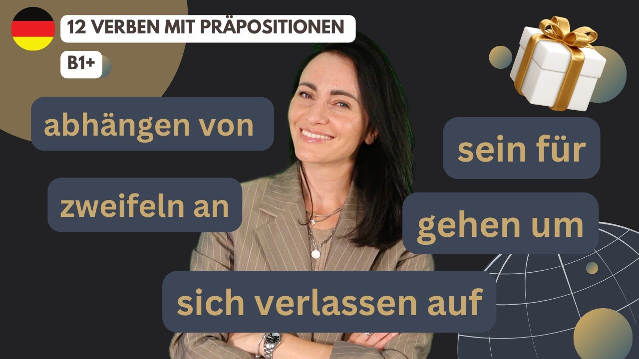 🇩🇪 12 Verben mit festen Präpositionen + Überraschung 🥳
