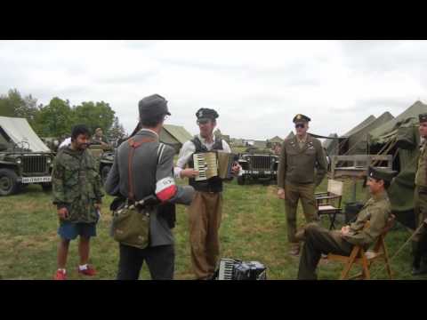 Reenactors playing Accordion At Eisenhower Farm WWII Weekend 9/17/16
