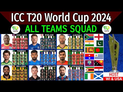 T20 World Cup 2024 - Schedule & All Teams Squad | All Teams Squad T20 World Cup 2024 | T20 WC 2024 |