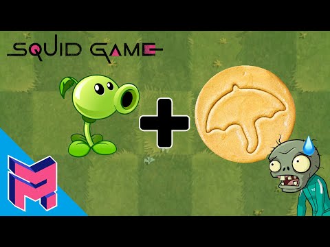 Plants VS Zombies Squid Game Animation Cartoon Peashooter + Dalgona Cookie Fusion
