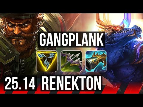 GANGPLANK vs RENEKTON (TOP) | 68k DMG, Legendary | KR Master | 25.14