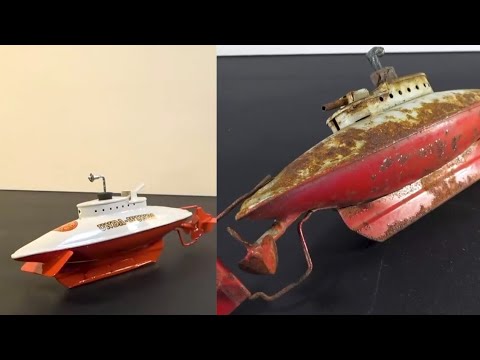 1951's Rusty Tin Toy Submarine -Restoration! #restoration #diy