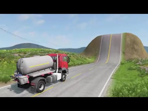 Truck Cars Vs Giant Bulge Compilation - BeamNG.Drive - Beamng 4 Crash