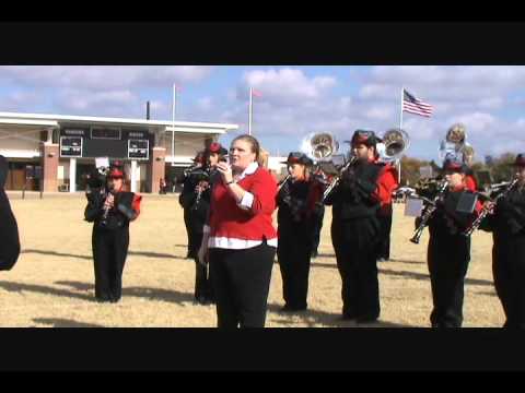 Student Dana Miller performs Star Spangled Banner with Ranger Band, 11-13-10