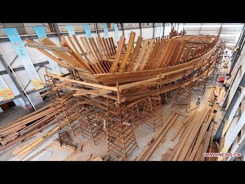 Amazing Modern Technology Biggest Wooden Boat Building Process, Extreme Woodworking Skill Techniques