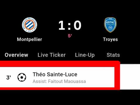Theo Sainte-Luce Goal Vs Troyes | Montpelier Vs Troyes | 1-0 |