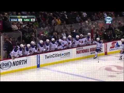 Corey Potter slapshot goal 1-0 April 26 2013 Edmonton Oilers vs Minnesota Wild NHL Hockey