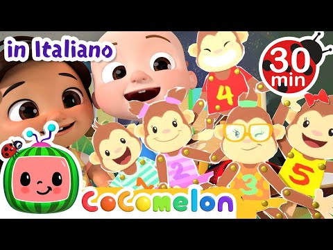 Le scimmiette sul letto | CoComelon Italiano - Canzoni per Bambini