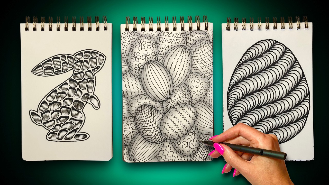 8 Easter Doodle Ideas for Beginners 🐣 Zentangle Art